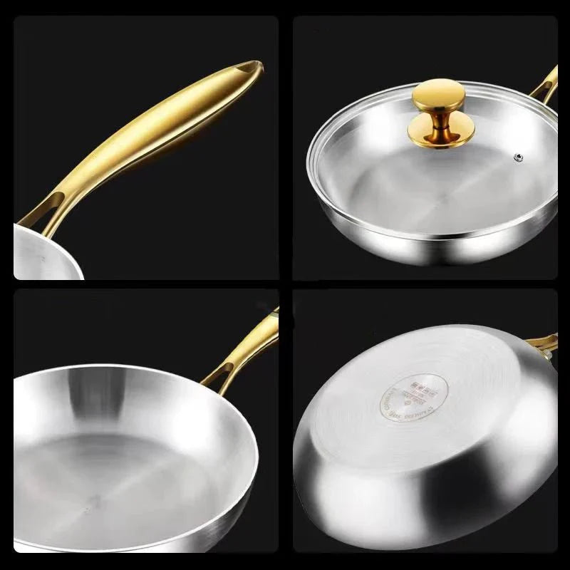 STEELTRIQ – 316 stainless steel frying pan with 7-layer design, 2 mm wall thickness and induction compatibility