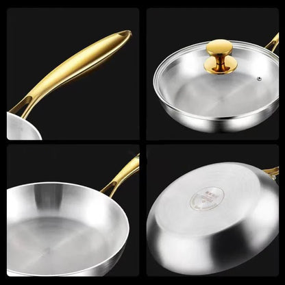 STEELTRIQ – 316 stainless steel frying pan with 7-layer design, 2 mm wall thickness and induction compatibility