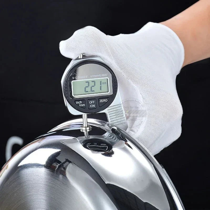PANORIQ – 28/30 cm stainless steel 304 wok pan without coating for gas and induction stoves
