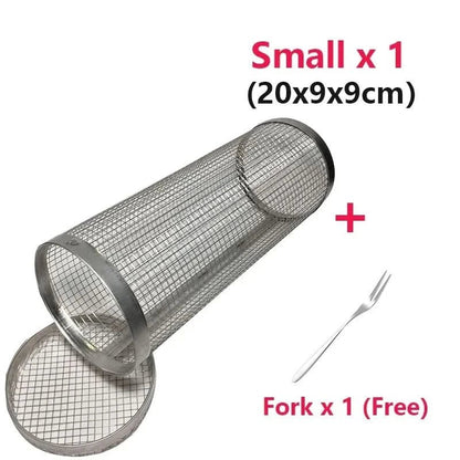 GrillCraft Rotating BBQ basket - stainless steel for even cooking