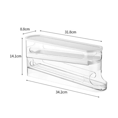 FLOWSTACK – Automatic rolling 2-layer egg organizer for refrigerators