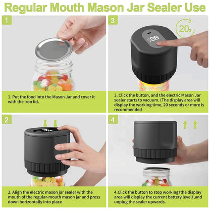 VacuumSealer Electric vacuum sealer - Portable & efficient for bottles, jars and cans