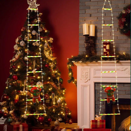 HOHOCLIMB – Animated Santa Claus climbing a ladder, LED Christmas decoration