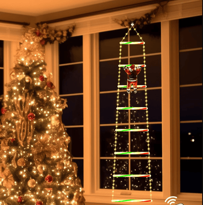 HOHOCLIMB – Animated Santa Claus climbing a ladder, LED Christmas decoration