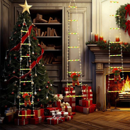 HOHOCLIMB – Animated Santa Claus climbing a ladder, LED Christmas decoration