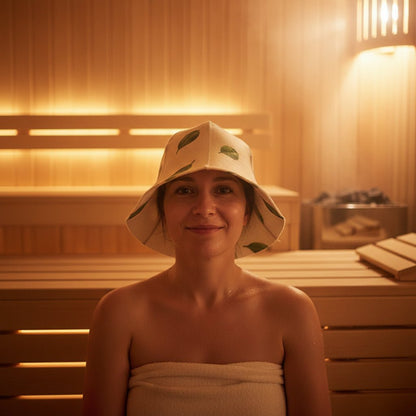 STEAMCALM – Heat-protective sauna cap in Russian style for relaxed sauna sessions