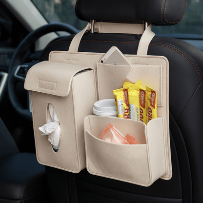 SEATSMART – Universally fitting car seat organizer with 4 storage pockets