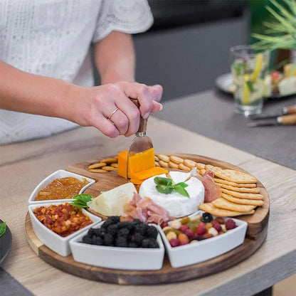TABLEVA – Premium charcuterie board set made of acacia wood for serving and entertaining