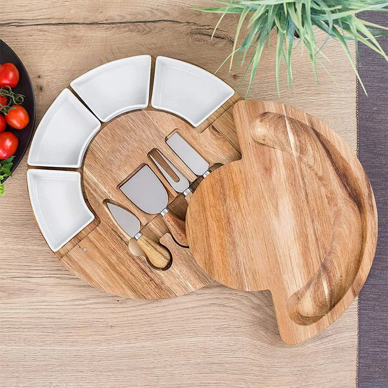 TABLEVA – Premium charcuterie board set made of acacia wood for serving and entertaining
