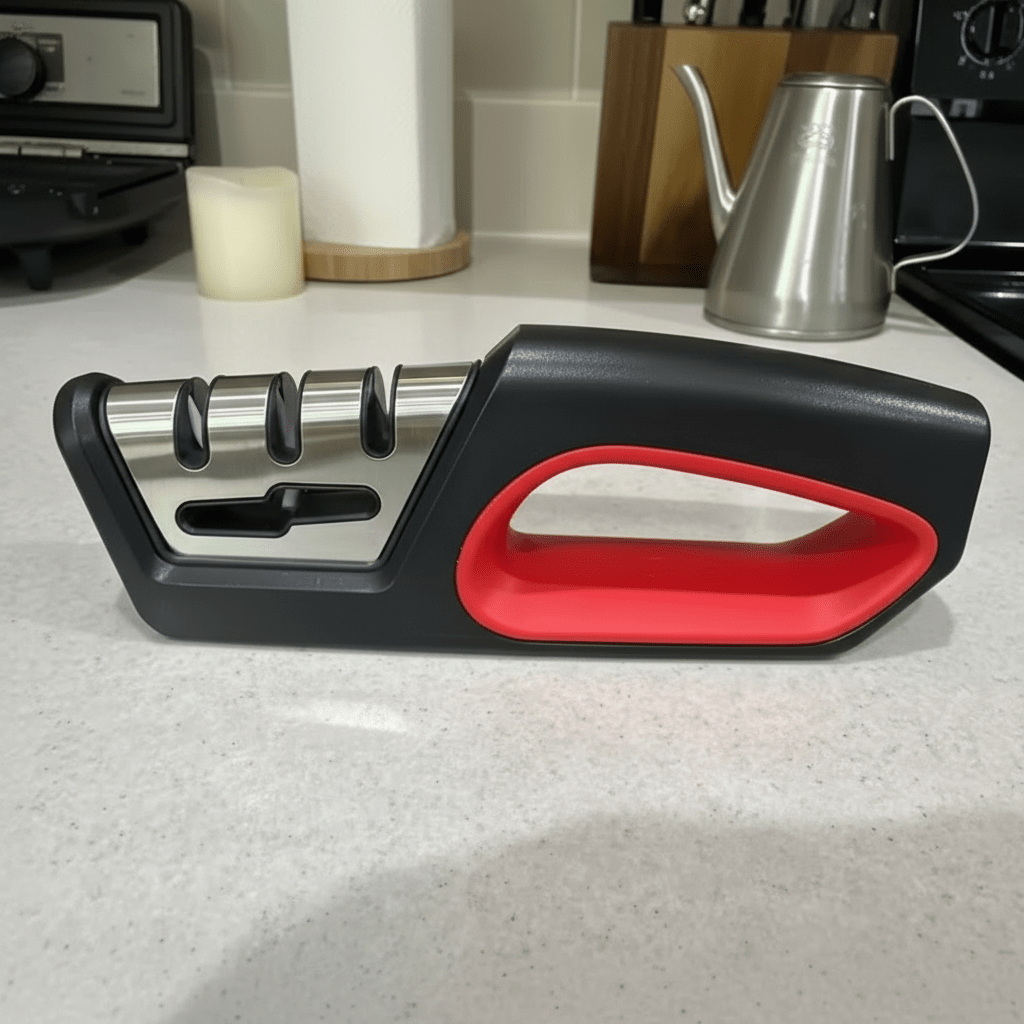 BLADEWORK – 4-in-1 Knife Sharpener & Scissor Polisher – Ergonomic Kitchen Tool