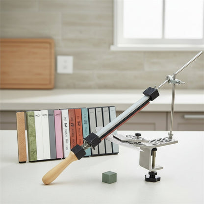 SHARPMECH – Precise manual knife sharpener with adjustable rotatable clamp for all blades