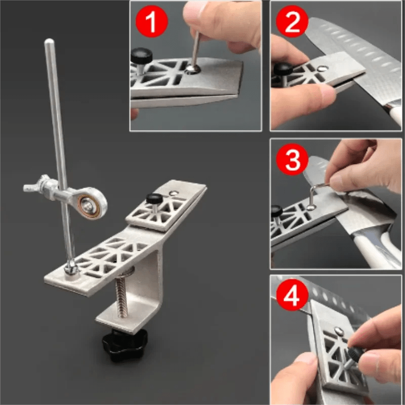 SHARPMECH – Precise manual knife sharpener with adjustable rotatable clamp for all blades