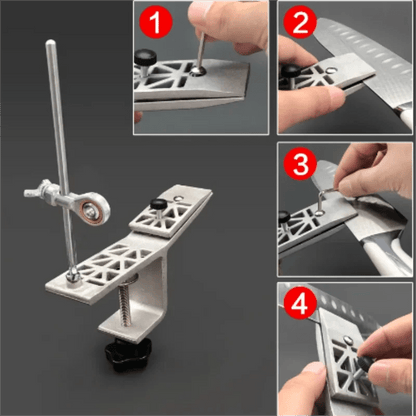 SHARPMECH – Precise manual knife sharpener with adjustable rotatable clamp for all blades