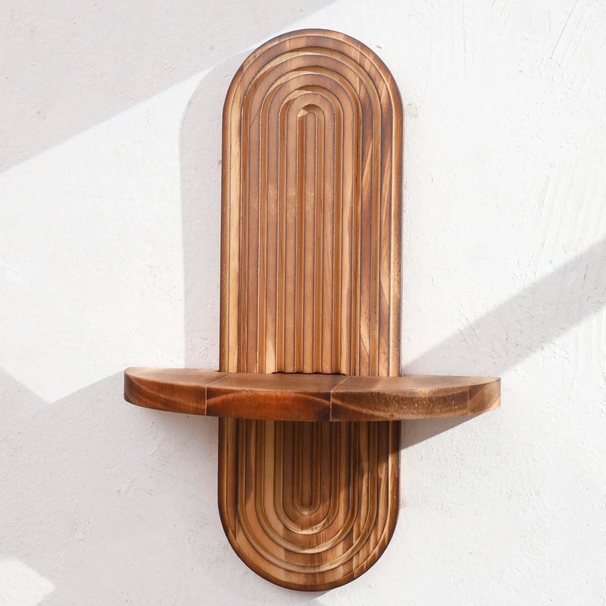 DECOWOOD – Geometric Floating Wood Shelves in Boho Style as Wall Storage