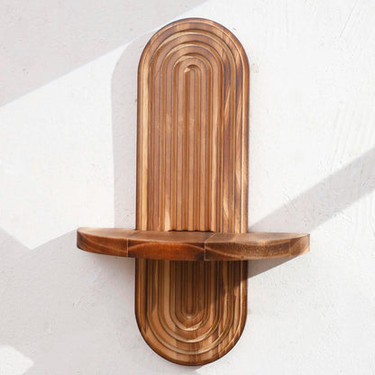 DECOWOOD – Geometric Floating Wood Shelves in Boho Style as Wall Storage