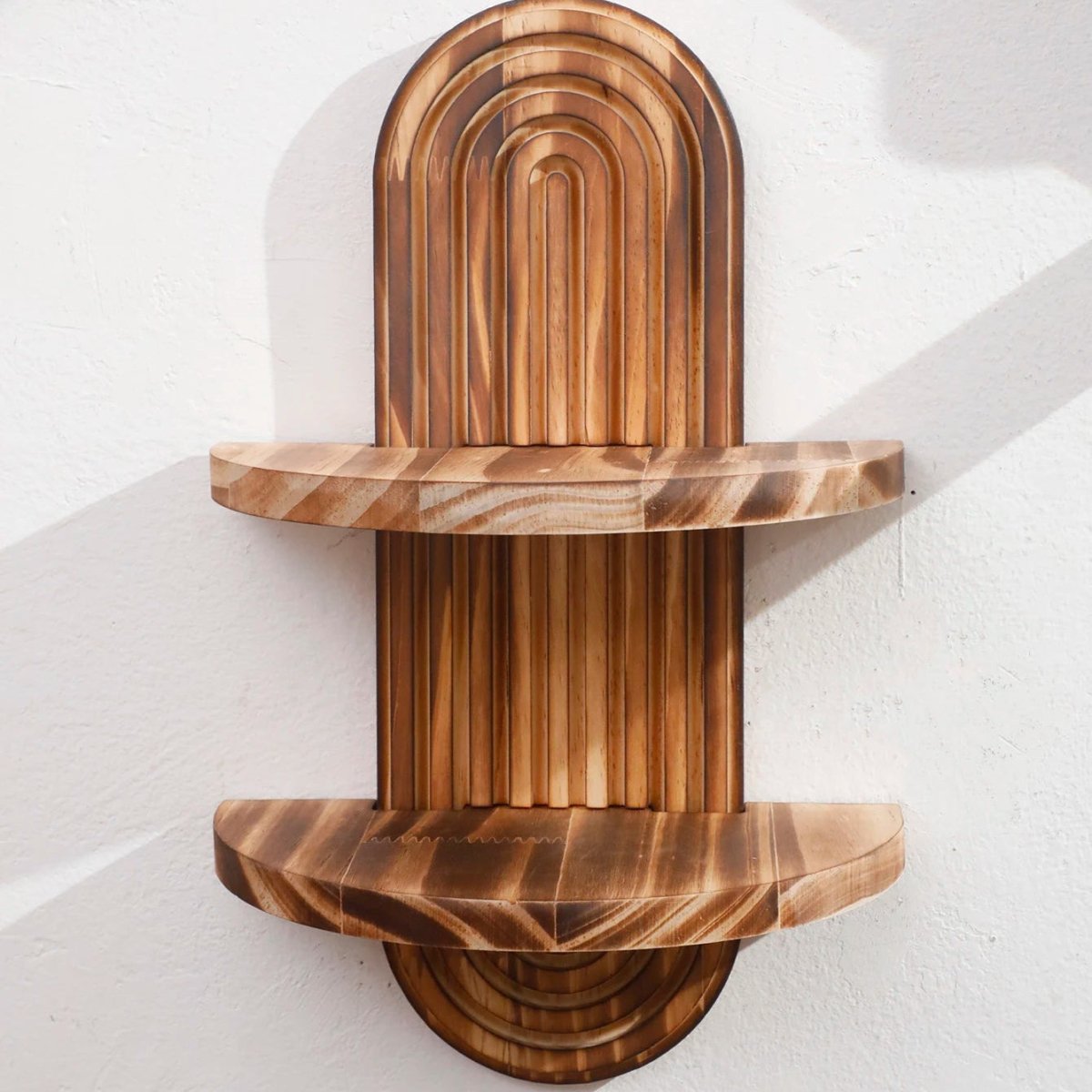 DECOWOOD – Geometric Floating Wood Shelves in Boho Style as Wall Storage