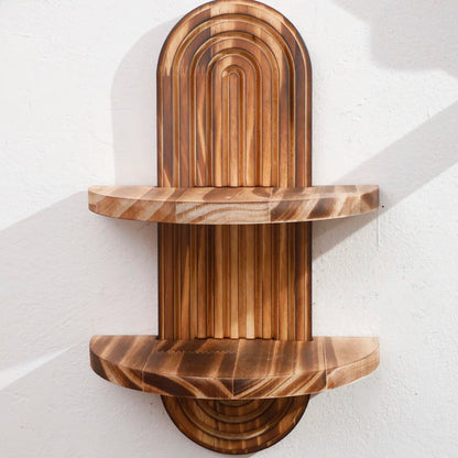 DECOWOOD – Geometric Floating Wood Shelves in Boho Style as Wall Storage