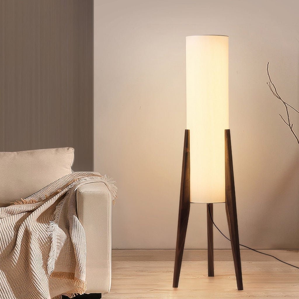 LIGNELUX – Scandinavian floor lamp made of walnut wood with dimmable LED lighting