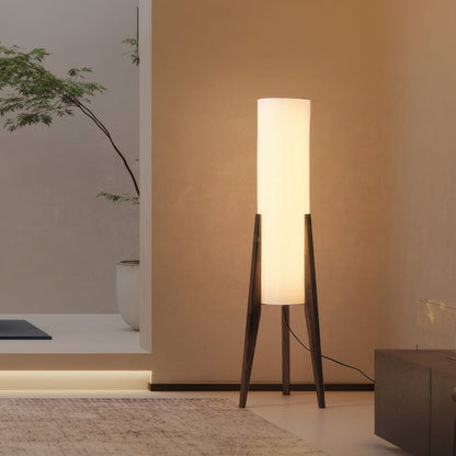 LIGNELUX – Scandinavian floor lamp made of walnut wood with dimmable LED lighting