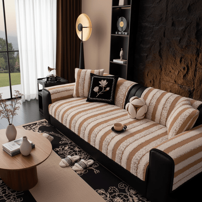 FURBLOCK – Plush, non-slip couch cover – universal, thick sofa protector against hair & dirt