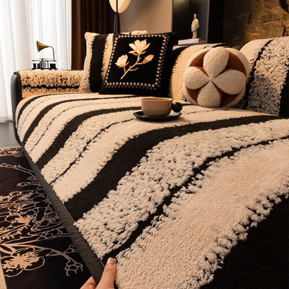 FURBLOCK – Plush, non-slip couch cover – universal, thick sofa protector against hair & dirt