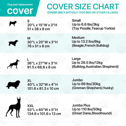 CUDDLETAIL COVER – cozy orthopedic dog bed cover for large dogs