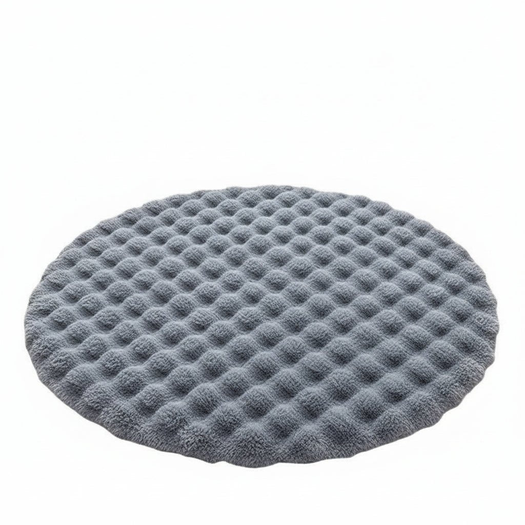 NORDILOFT – Fluffy, round polyester rug for cozy Scandinavian living spaces