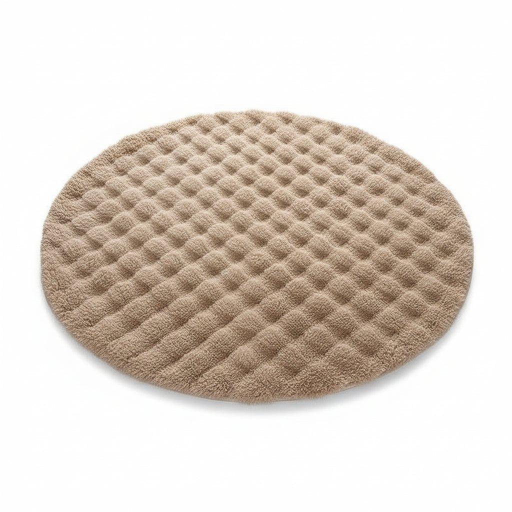 NORDILOFT – Fluffy, round polyester rug for cozy Scandinavian living spaces