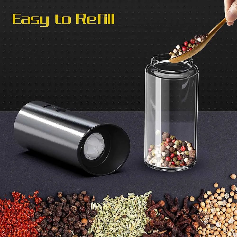SPICEPULSE – Rechargeable Stainless Steel Electric Pepper Mill for Easy Seasoning