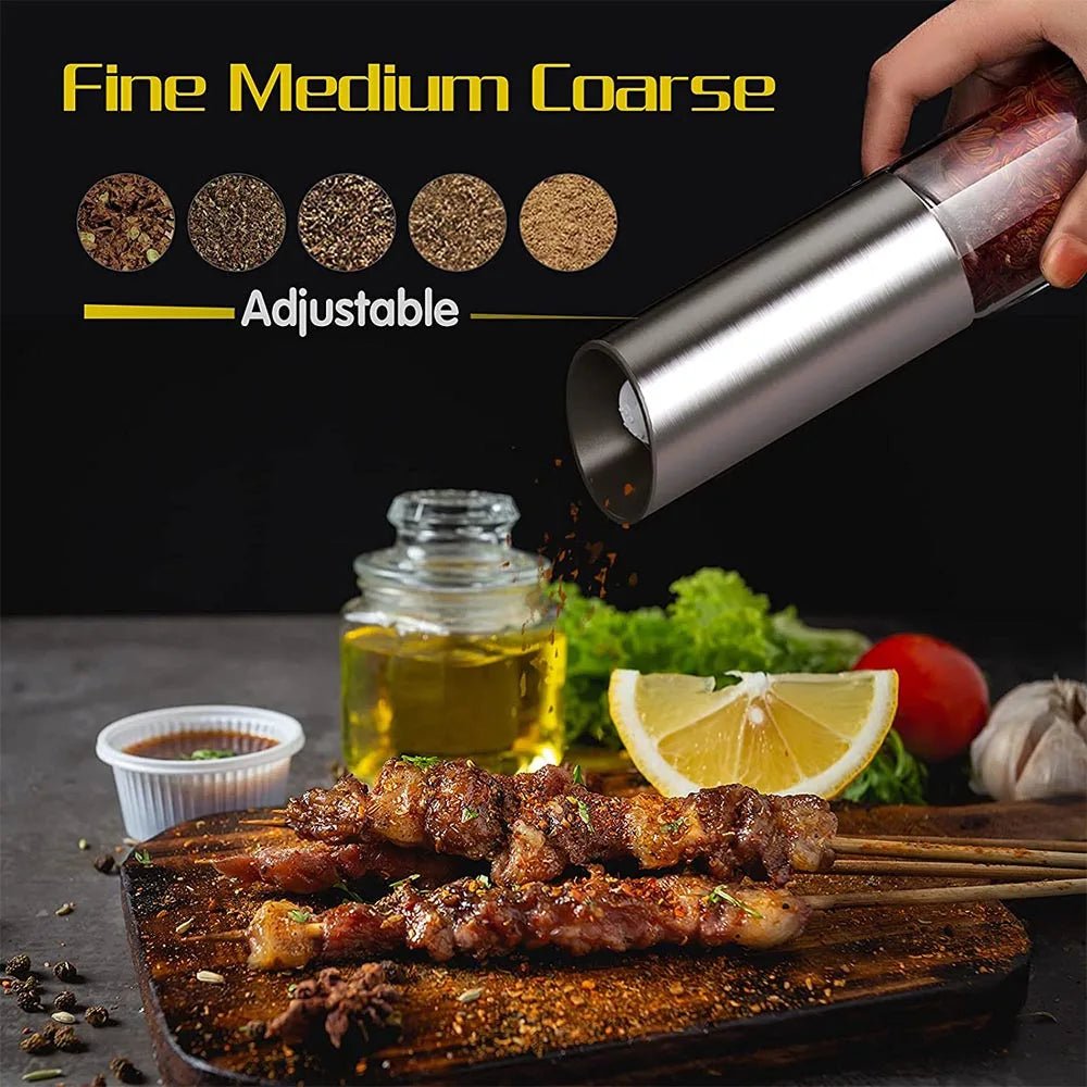 SPICEPULSE – Rechargeable Stainless Steel Electric Pepper Mill for Easy Seasoning