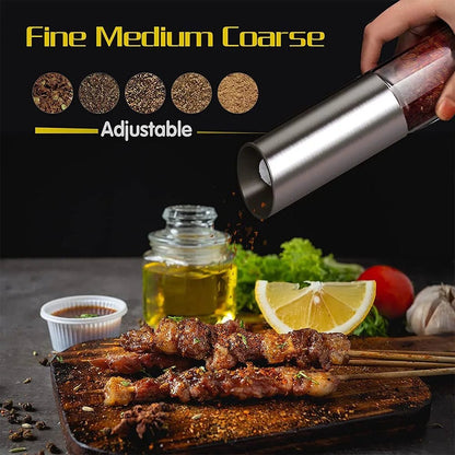 SPICEPULSE – Rechargeable Stainless Steel Electric Pepper Mill for Easy Seasoning