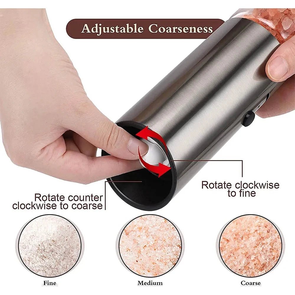 SPICEPULSE – Rechargeable Stainless Steel Electric Pepper Mill for Easy Seasoning