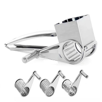 GRATE MOTION – Rotating Stainless Steel Cheese Grater for Effortless Kitchen Preparation