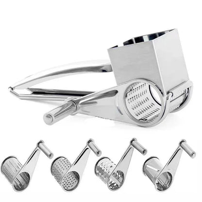 GRATE MOTION – Rotating Stainless Steel Cheese Grater for Effortless Kitchen Preparation