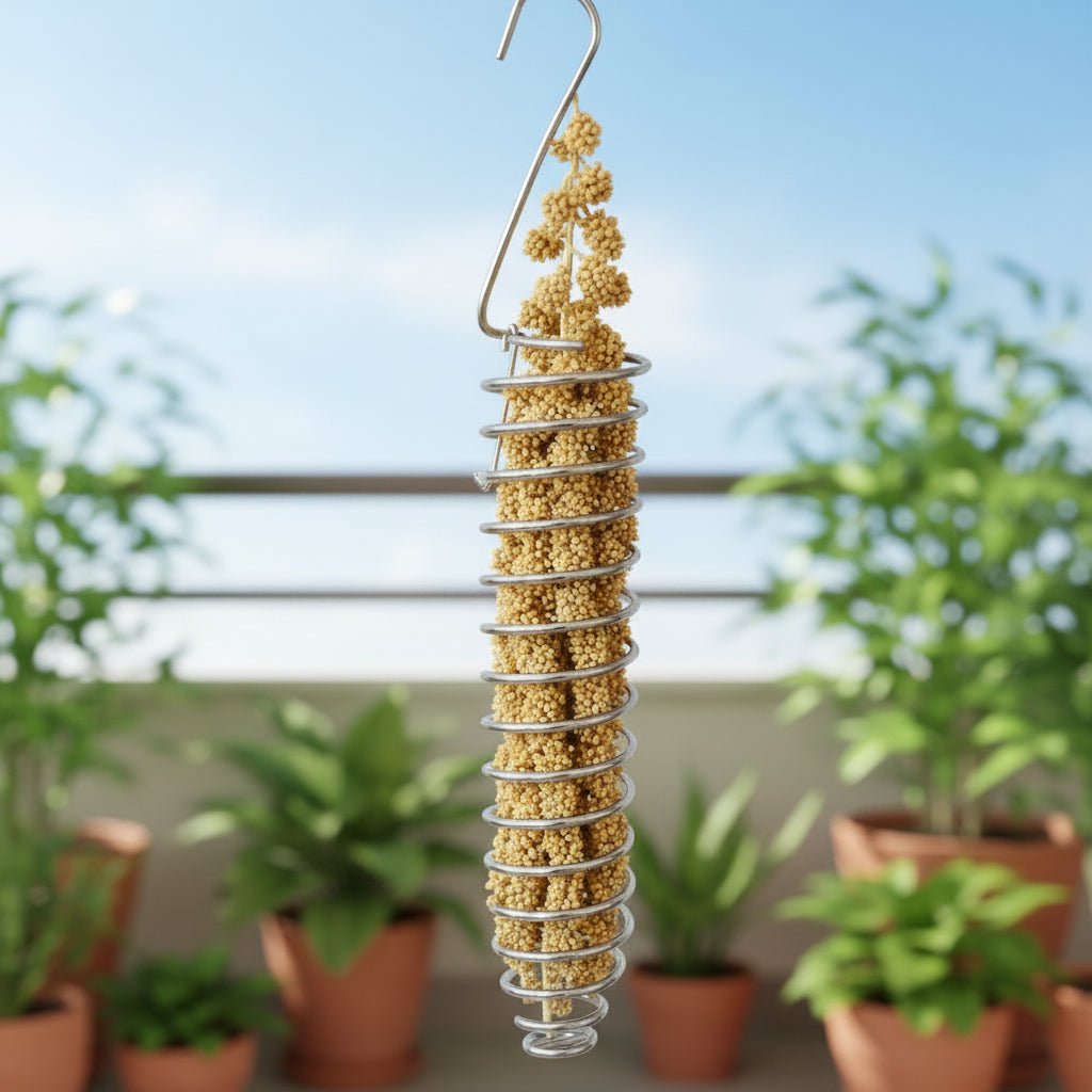 STEELSWIRL – Robust stainless steel parrot food dispenser for long-term use