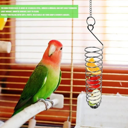 STEELSWIRL – Robust stainless steel parrot food dispenser for long-term use