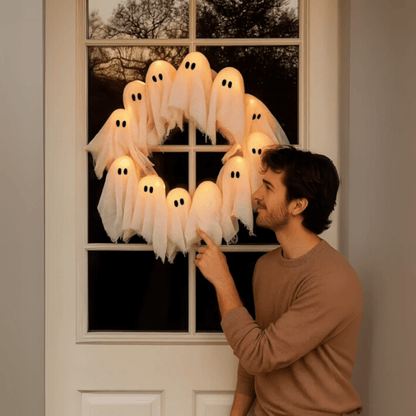 FrightLights LED Wreath – Spooky Halloween Magic for Atmospheric Decoration