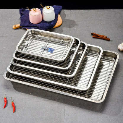 BAKESMART – Stainless Steel Baking Sheet Set with Removable Cooling Rack