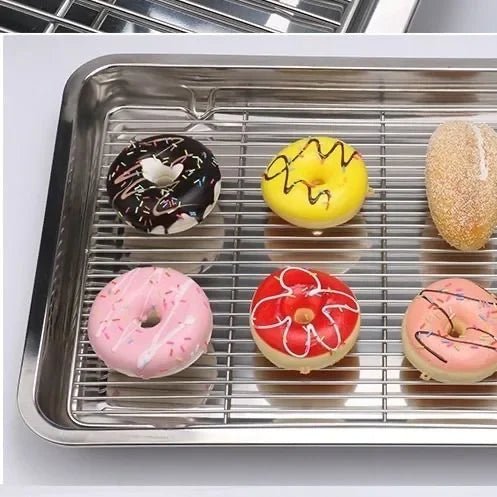 BAKESMART – Stainless Steel Baking Sheet Set with Removable Cooling Rack