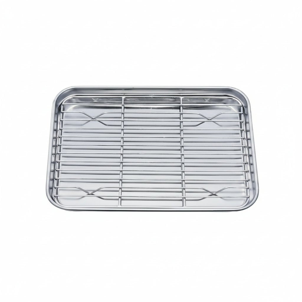 BAKESMART – Stainless Steel Baking Sheet Set with Removable Cooling Rack