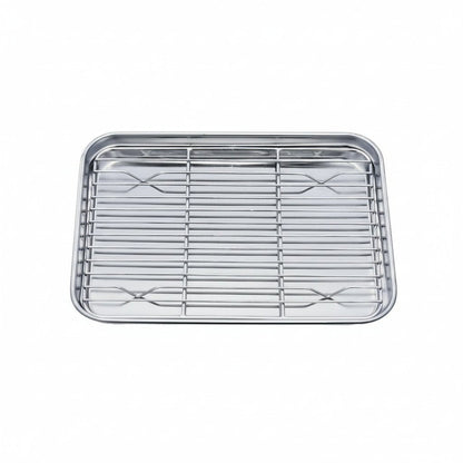 BAKESMART – Stainless Steel Baking Sheet Set with Removable Cooling Rack