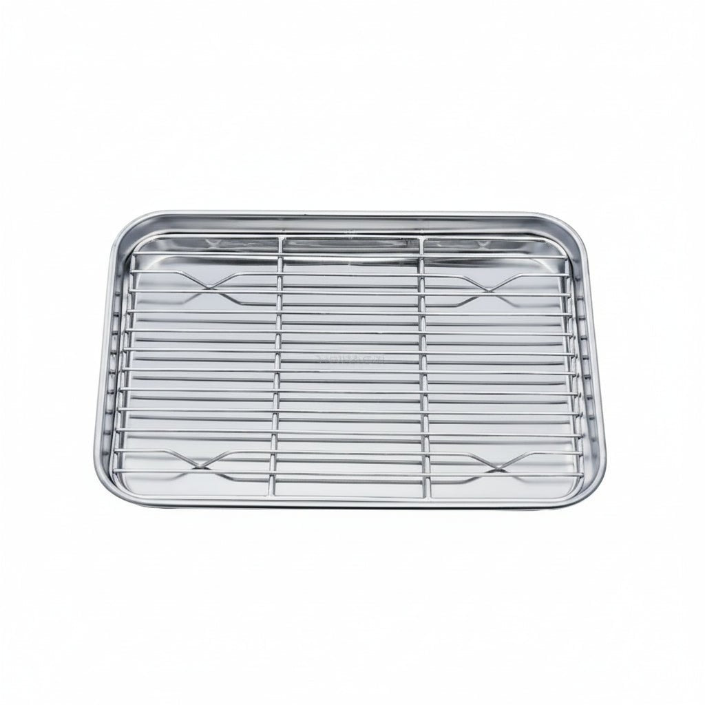 BAKESMART – Stainless Steel Baking Sheet Set with Removable Cooling Rack
