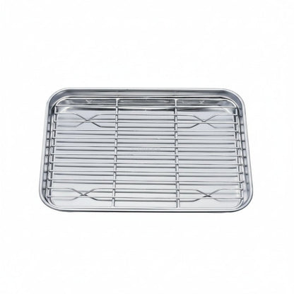 BAKESMART – Stainless Steel Baking Sheet Set with Removable Cooling Rack