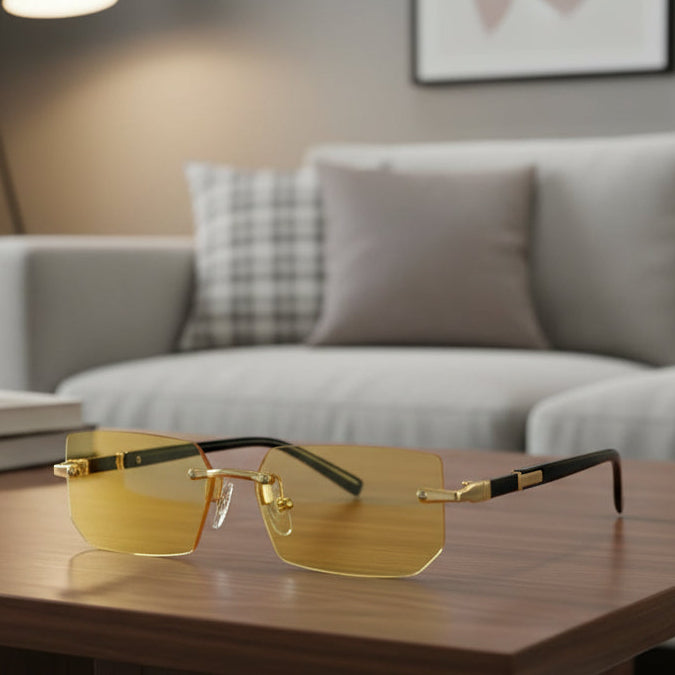 SUNEDGE - Rectangular frameless sunglasses with UV400 protection