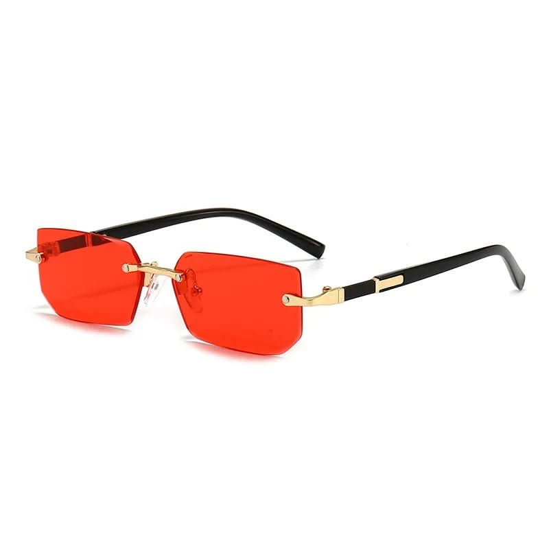 SUNEDGE - Rectangular frameless sunglasses with UV400 protection