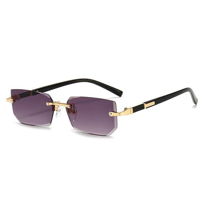 SUNEDGE - Rectangular frameless sunglasses with UV400 protection