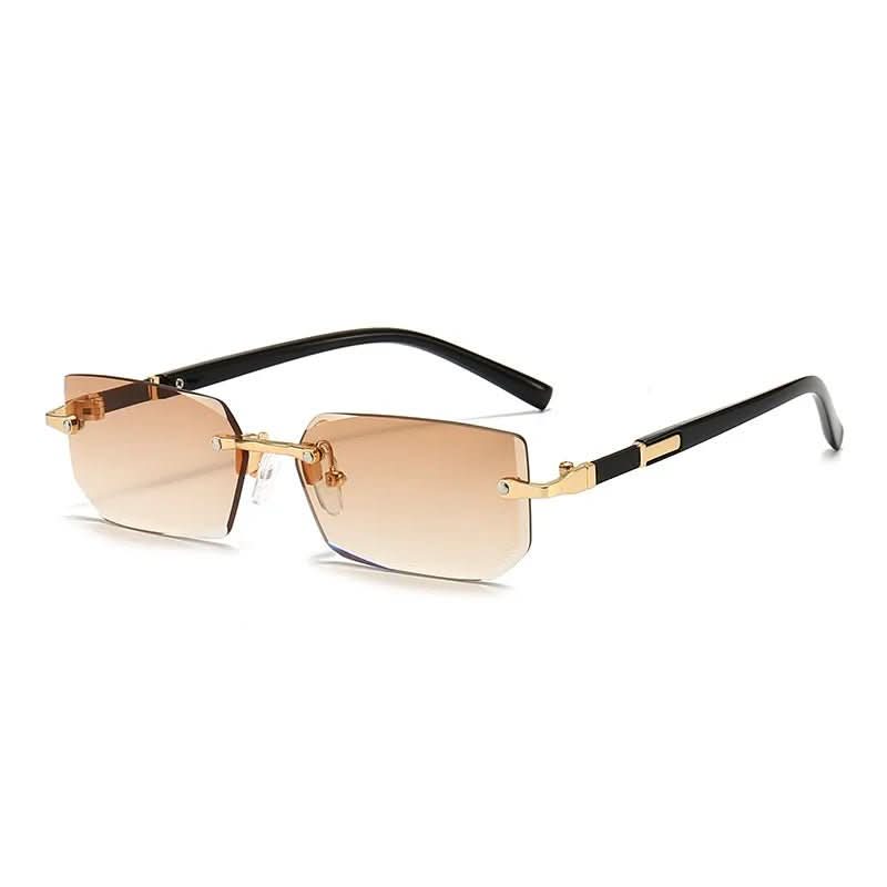 SUNEDGE - Rectangular frameless sunglasses with UV400 protection