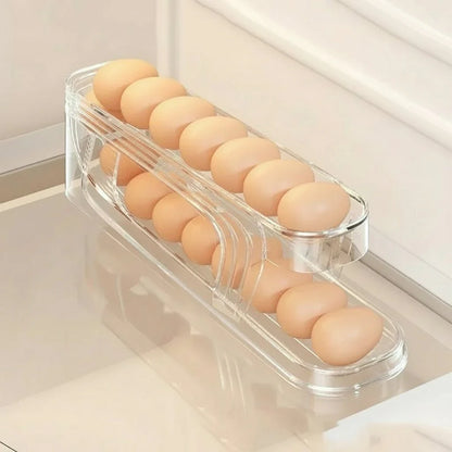 FLOWSTACK – Automatic rolling 2-layer egg organizer for refrigerators