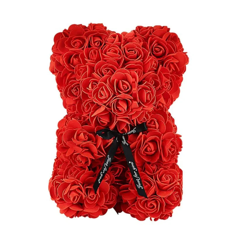 ROSEBLOOM BEAR – Handmade rose teddy made from eternal blossoms