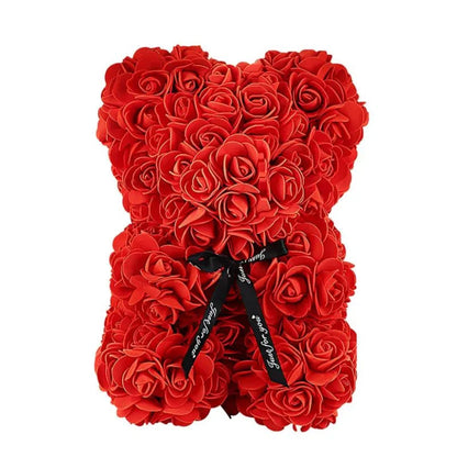 ROSEBLOOM BEAR – Handmade rose teddy made from eternal blossoms